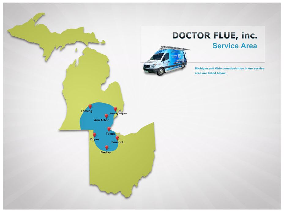 Dr. Flue Service area - Southeast Michigan and Ohio
