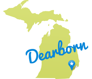 Map of Dearborn, Michigan