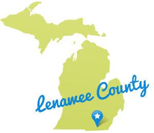 Map of Lenawee County, Michigan