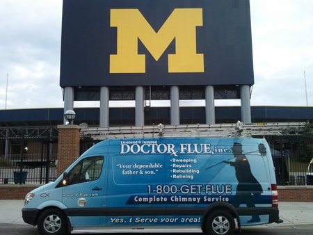 Doctor Flue visits U of M in Ann Arbor, Michigan